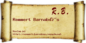 Remmert Barnabás névjegykártya